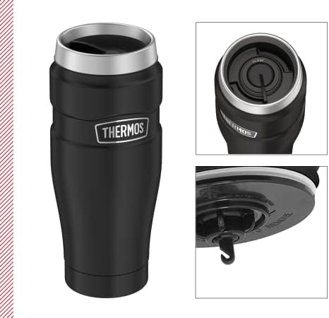 Thermos Stainless King 0 Insulated Mug  47 8 Cup 8 x Stainless Steel 4 x 19 cm, Stainless Steel, black, 8,4 x 8,4 x 19,8 cm
