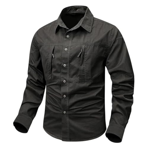 Chemise cargo homme noire en coton parfaite pour un look urbain