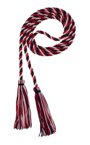 Image of Graduation Honor Cord - Navy /RED /Ltpink - Every School Color Available - Made in USA