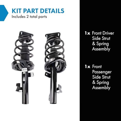 Image of TRQ Front Strut and Spring Assembly Set 2 Piece | For 2004-2010 Volvo S40 05-10 V50 08-13 C30 08-13 C70