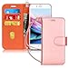 FYY Case for iPhone 8 Plus/iPhone 7 Plus,[Kickstand Feature] Luxury PU Leather Wallet Case Flip Folio Cover with [Card Slots] [Wrist Strap] for Apple iPhone 8 Plus 2017/7 Plus 2016 (5.5") Rose Gold