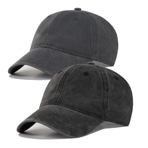 Image of TSSGBL Vintage Cotton Washed Baseball Cap S to XXL Unstructured Low Profile Adjustable Distressed Dad Hat for Men Women