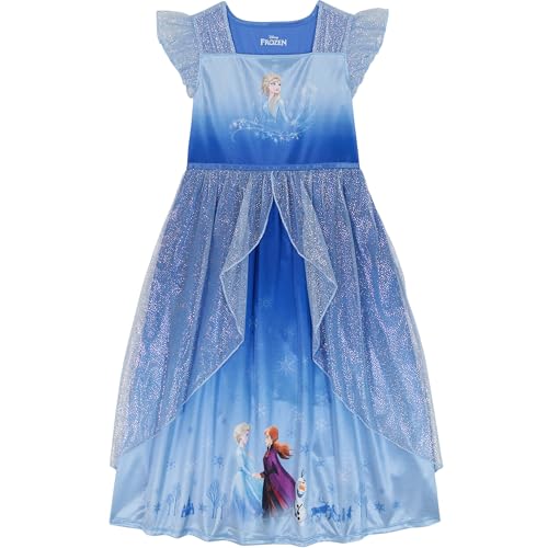 Disney Girls Frozen Fantasy Gown Nightgown ELSA AND ANNA IN THE SNOW 6