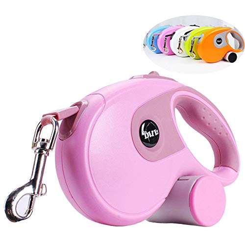 Galaxer Correa para Perros, 5M Mascota Correa Retractil de Nylon para Perro Correa Extensible con un Botón de Rotura y Bloqueo y Cómodo Agarre de la Man para Entrenar a Pie o Trotar