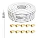 Produktbild 50m 135dB Sat Koaxialkabel Koax Kabel Reines Kupfer Digital PremiumX Profi FullHD UltraHD 4K 4-Fach geschirmt für DVB-S / S2 DVB-C DVB-T und BK Anlagen + 10 F-Stecker mit Gummiring (0,60EUR/M)