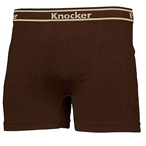 Mens 6pk Seamless Athletic Spandex Compression Sports Workout Boxer Brief Underwear Shorts, Underline "Knocker" Waistband, One Size3