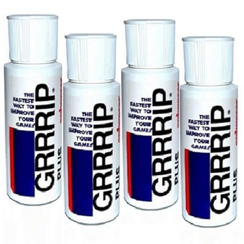 GRRRIP Plus Enhancer, Improve Grip, Dry Hands Grip Lotion. (4) 2-oz. Bottles, 236 ml Total. Also Available in Packs of 1, 2, 8, and 12. Proven Results for Crossfit, Tennis, Golf.