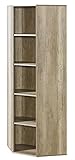 eckvitrine eiche geölt Höhe: 190 cm Eckregal Sichling 18, Farbe: Eiche Braun - Abmessungen: 190 x 64 x 64 cm (H x B x T)