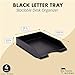 Stockroom Plus Letter Tray - Stackable Desk Organizer Trays - Desktop File Organizer - Mail & Document Storage - Pack of 4, Black, 10 x 13.5 x 2.5 in