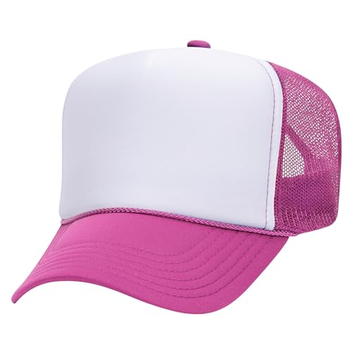 Image of OTTO Polyester Foam Front 5 Panel High Crown Mesh Back Trucker Hats in 97, Bulk, Wholesale