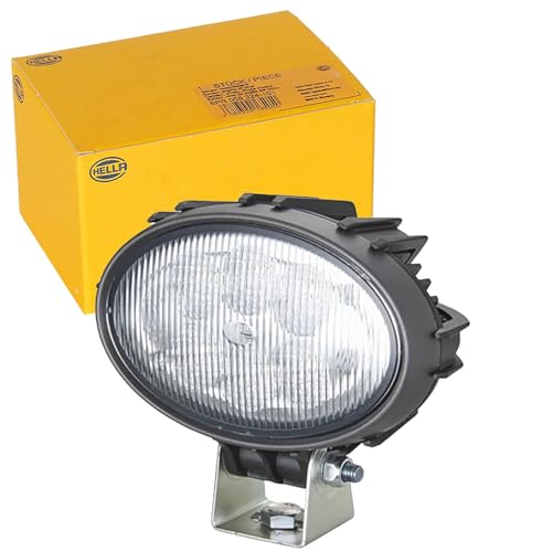 HELLA 1GA 996 761-101 LED-Arbeitsscheinwerfer - Oval 100 Compact - 12/24V - 1850lm - geschraubt/Anbau - schwenkbarer Montagebügel - Nahfeldausleuchtung - Stecker: DEUTSCH Stecker