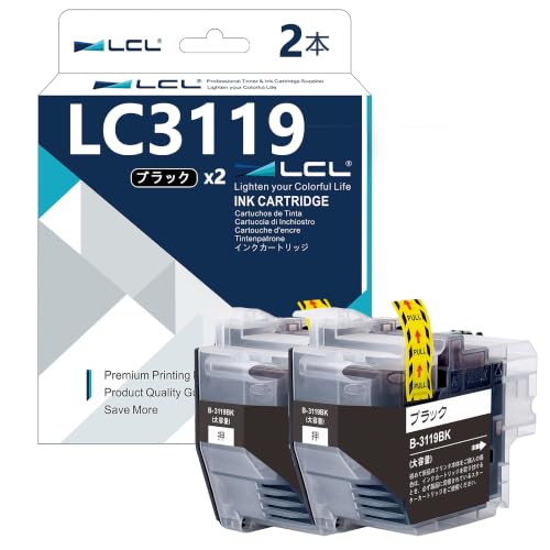 Amazon.co.jp: LCL Brother用 ブラザー用 LC3119 LC3119BK (2パック