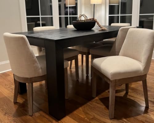 Kitchendiningroomchairssetof4modernlinenfabricupholstereddiningchairswithwoodlegsfarmhousearmlesskitchenchairs18wideaccentsidechairsfordiningroomlivingroombeige Urban Country Home Decor Kitchen dining room chairs set of 4 modern linen fabric upholstered dining chairs with wood legs farmhouse armless kitchen chairs 18 wide accent side chairs for dining room living room beige urban country home decor