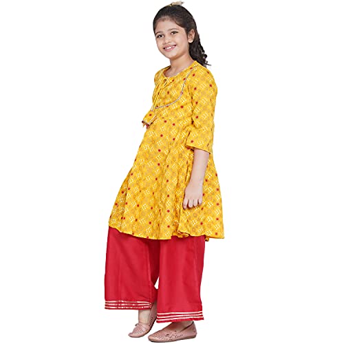 Image of Bitiya By Bhama Girl's Cotton Blend Kurta & Palazzo