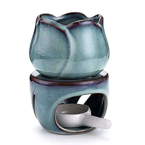 HOODG Quemador de aceite esencial, quemador de aroma de cerámica, gran capacidad, candelabro, difusor de aroma de incienso para decoración del hogar