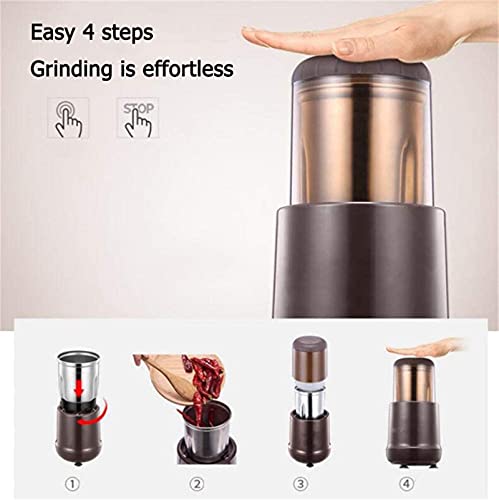 WGLL Molinillo de café eléctrico, 300W Grano de café Molinillo eléctrico con poderosas Hojas de Acero Inoxidable, nueces… - Imagen 4