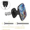 4Pack Black Cabinet Knobs, Butterflies Flowers Fields Kitchen Cabient Knobs Single Hole Square Drawer Knobs for Dresser Drawers Cabinet Hardware Closet Door