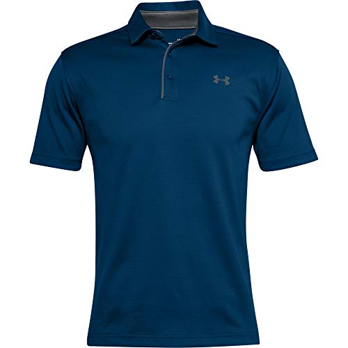 Image of Under Armour Men's Tech Golf PoloDISC, Graphite Blue (581) /Pitch Gray, X-Large