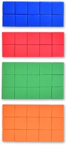 Craft Supply Cubos de espuma azul, rojo, verde, naranja, 50 unidades