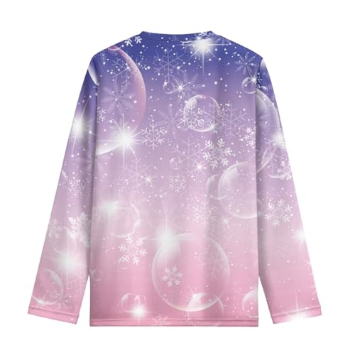 Image of Girls Cartoon Print Long Sleeve Graphic Tee Casual Crew Neck T-Shirts for 3-16 Years Little Girls