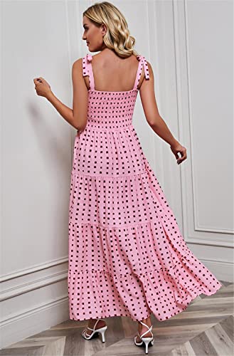 Robe longue bohème rose chic pour vos soirées d'été en plein air