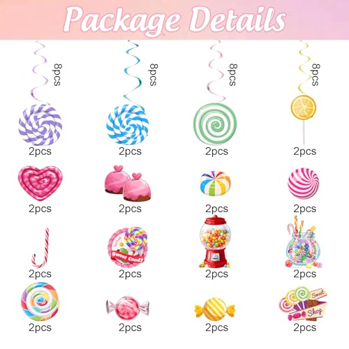 64Pcs Candyland Party Decorations