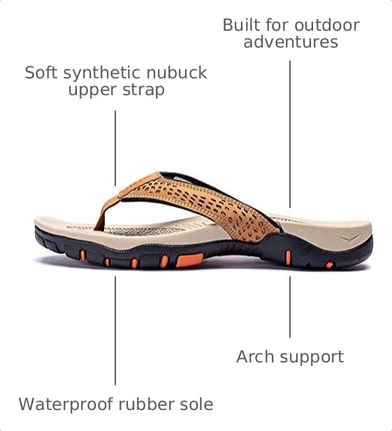 Image of KIIU Mens Thong Sandals Indoor and Outdoor Beach Flip Flop