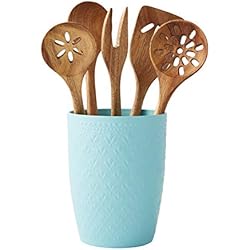The Pioneer Woman Sartenes The Pioneer Woman - Juego de 6 utensilios de cocina con herramientas de madera