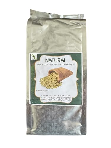 Natural Vietnamese Altura Robusta Green Coffee Beans Unroasted Whole Beans Raw Gluten Free 2 Pounds