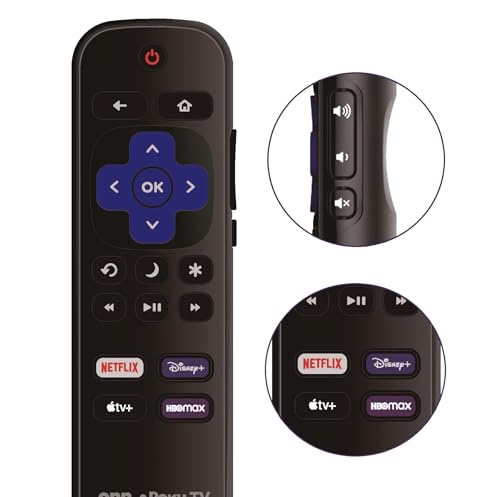 Image of OEM Replacement Remote Control Compatible with All ONN. Roku Smart 4K Ultra TVs【Only Works with Onn. Roku TV, Not for Stick and Box】 (Netflix, Disney Plus, Apple TV+, HBO Max)