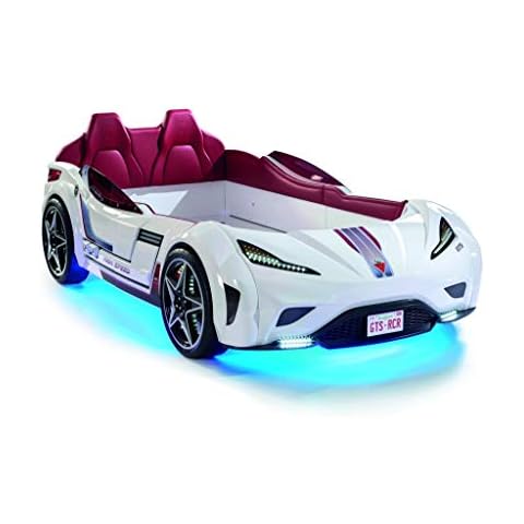 Carbed shop 3ft White GTS Race Car Bed With LED Lights & Sounds Cover