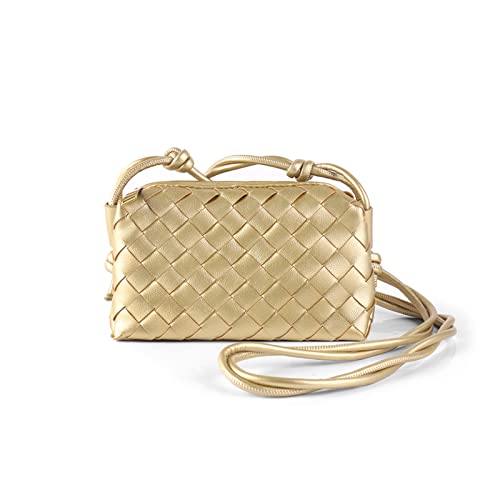 Woven Crossbody Bags For Women Fashion LeatherSmall Handmade Purse Clutch Shoulderbag Handbag