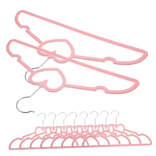 PRETYZOOM Anti-Slip Multiple Hooks Hangers 10pcs Plastic Heart Hangers for Closet Space-Saving