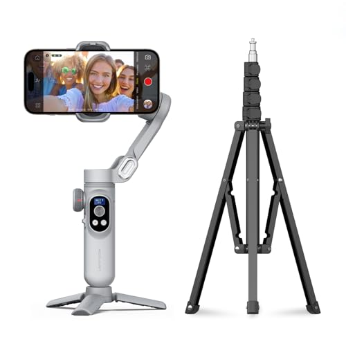 Image of AOCHUAN 3-Axis Gimbal Stabilizer for Smartphone Smart X Pro Gray & T20 Complete Tripod