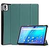 HYMY Hülle für TCL Tab 10S hülle – Flip Case Cover Schutzhülle TCL Tab 10S-DarkGreen