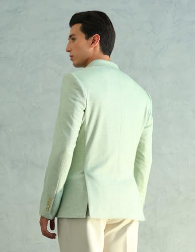 Image of Arrow MenSlim fit Polyester Solid Single-breastedNotch Lapel Collar Blazer