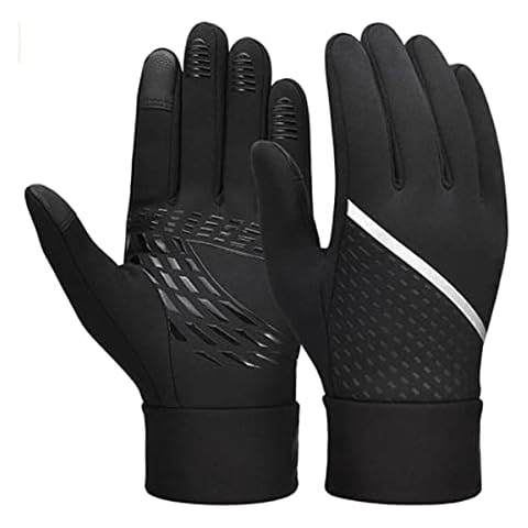 YUXUAN Kids Winter Keep Warm Fleece Sports Gloves,Waterproof Bike Cycling Windproof Thermal Touchscreen Black Glove,Boys Girls Childrens Outdoor Riding Bike Snow Ski Aged 4-12 (S) Cover