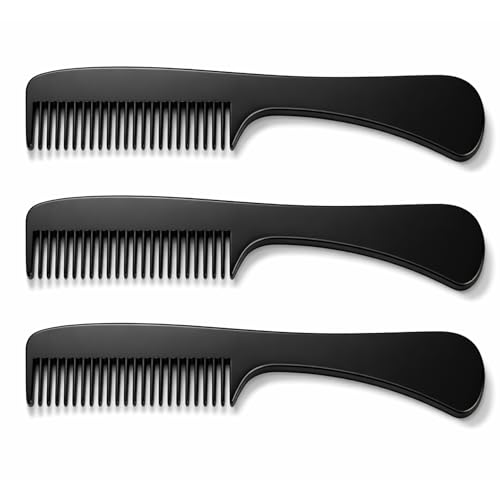 GENTS Mustache and Beard Styling Comb, pocket sized (Black, 3 Pack)