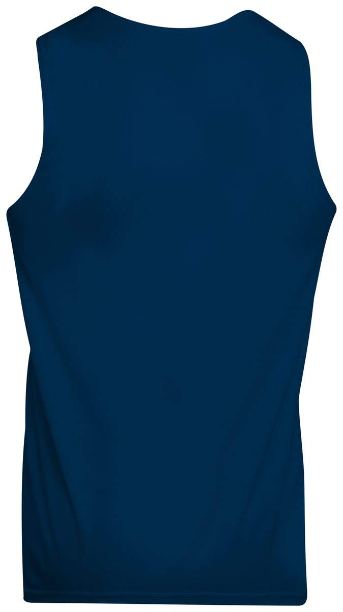 Augusta Sportswear Teen-Boys Reversible Wicking Tank, Navy/White, Large