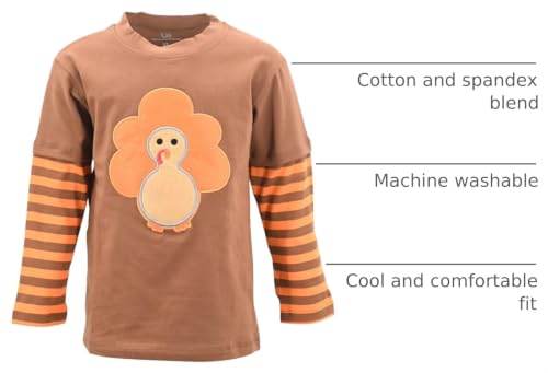 Image of Unique Baby Boys Shirts for Kids and Toddlers Striped Layered Long Sleeve with Embroidery