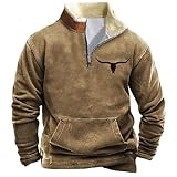 Photo Gallery generico pigiama invernale felpato lunghe con colletto in pile con stampa vintage invernale da uomo maglioni cotone felpa cappuccio rossa (black, xl)