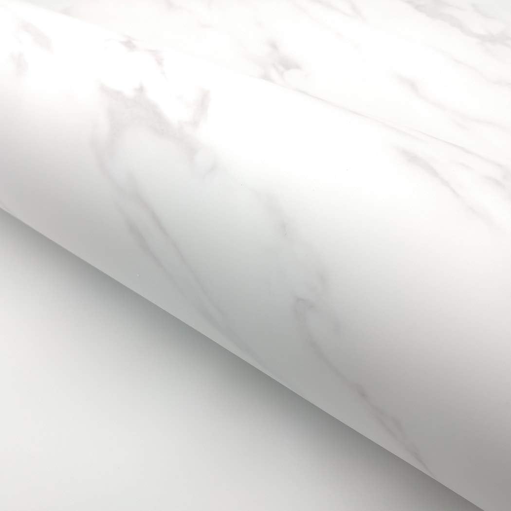 RoyalWallSkins Matte Black Marble Interior Film - 24" x 78.7" Roll - Peel & Stick Decorative Film Renovated Waterproof (Matte Black MCP7019MTHH)