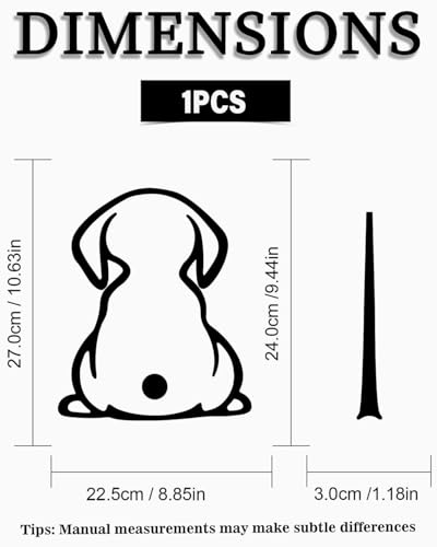 KGDUYC 1 pcs Hundeaufkleber für Auto-Heckscheibenwischer, weißes Hundemotiv mit beweglichem Schwanz. Set 2 Stück, Größe: 29.5 cm x 26 cm