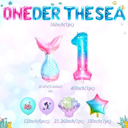 LaVenty 17 PCS Oneder The Sea Birthday Decoration Under The Sea Party Backdrop Supplies Party Favors Octopus Balloon - Thumbnail 2