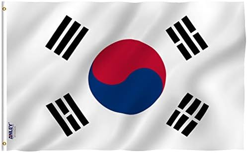 ANLEY Fly Breeze 3 x 5 ft Korean Flag - Vibrant Colors and UV Fade Resistant - Canvas Header and Double Stitched - Korean Flag Polyester with Brass Grommets 3 x 5 Feet