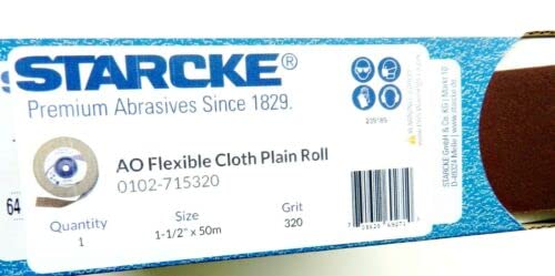 Premium Shop Roll 1-1/2" x 55 Yards Aluminum Oxide Handy Rolls 320 Grit Made in Germany