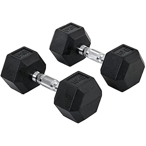 HOMCOM Haltères Courtes 2 x 10 Kg Cover
