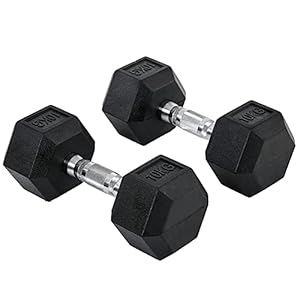 HOMCOM 2x4kg/2x5kg/2x6kg/2x8kg/2x10kg Rubber Dumbbell Sports Hex Weights Sets Home Gym Fitness Hexagonal Dumbbells Kit Weight Lifting Exercise