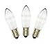 Produktbild * Drei LED Ersatz-Lampen mit E10-Sockel | Miniature Edison Screw (MES) |24 V | 1,8 W | LED-Lämpchen für Lichterketten, Lichterbögen, uvm. | kaltweißes Licht | Riffelkerzen-Form