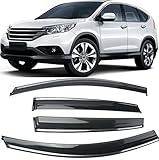 MISIOEK Rain Guards Suitable for CRV 2012-2016, Window Visor, Dark Smoke Accessories, Window Deflectors, Rain Guard, 4 pcs